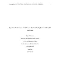 Eyewitness testimonies in North America: the contributing factors of wrongful convictions