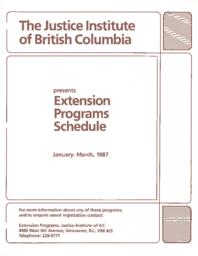 Extension programs schedule January - March, 1987