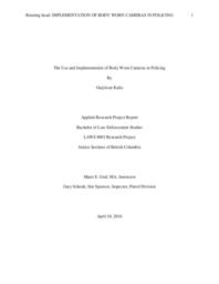 The use and implementation of body worn cameras in policing