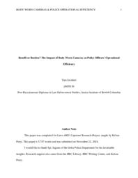 Benefit or burden? The impact of body-worn cameras on police officers' operational efficiency
