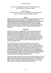 Future considerations in the adoption of educational technologies