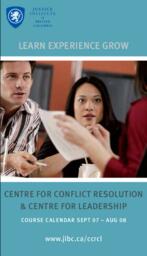 Centre for conflict resolution & centre for leadership course calendar September 2007 to August 2008