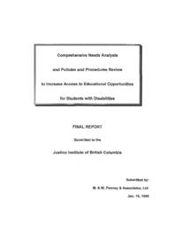 Comprehensive needs analysis and policies and procedures review to increase access to educational opportunities for students with disabilities