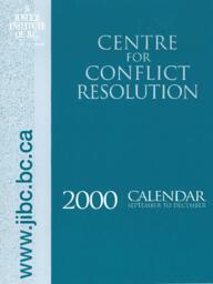 Centre for conflict resolution calendar September to December 2000