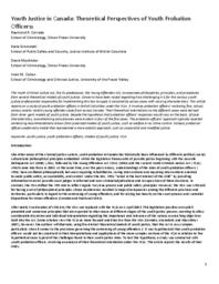 Youth justice in Canada: theoretical perspectives of youth probation officers