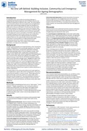 No one left behind: building inclusive, community-led emergency management for ageing demographics