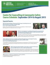 Centre for counselling & community safety course schedule: September 2014 to August 2015