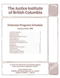 Extension programs schedule January - April, 1990