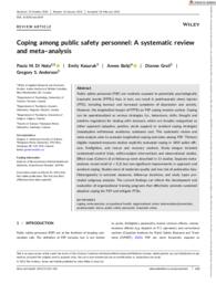 Coping among public safety personnel: a systematic review and meta-analysis
