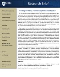 Finding fentanyl: enhancing police strategies