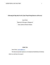 Addressing the disparities faced by queer people during disasters and recovery