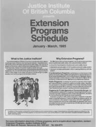 Extension programs schedule January - March, 1985