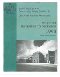 Social services and community safety division & centre for conflict resolution calendar September to December 1998