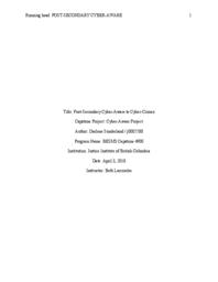 Post-secondary cyber-aware to cyber-crimes