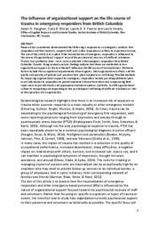 The influence of organizational support on the life course of trauma in emergency responders from British Columbia