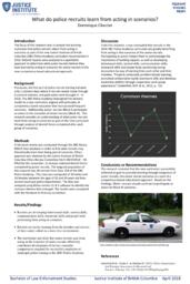 What do police recruits learn from acting in scenarios?