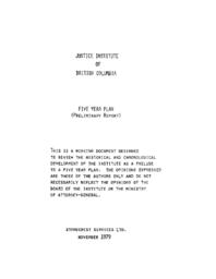 Justice Institute of British Columbia five year plan (preliminary report)