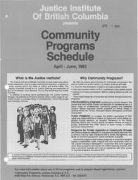 Community programs schedule April - June, 1983