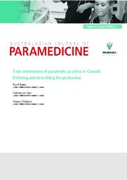 Four dimensions of paramedic practice in Canada: defining and describing the profession