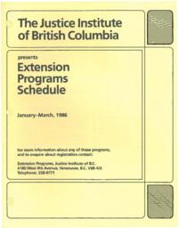 Extension programs schedule January - March, 1986