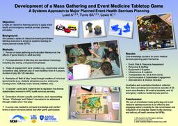 Development of a mass gathering and event medicine tabletop game: a systems approach to major planned event health services planning