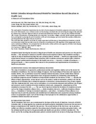 British Columbia interprofessional model for simulation-based education in health care: a network of simulation sites