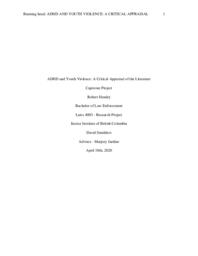 ADHD and youth violence: a critical appraisal of the literature