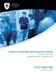 Centre for leadership and community learning calendar September 2005 to August 2006