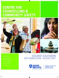 Centre for counselling & community safety course calendar September 2016 to August 2017