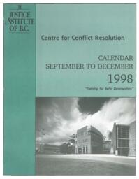 Centre for conflict resolution calendar September to December 1998