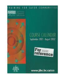 Social services & community safety division course calendar September 2001 to August 2002