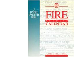 Fire academy calendar 1990-1991-1992