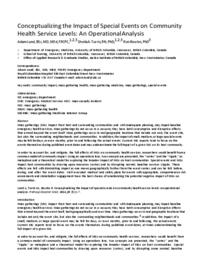 Conceptualizing the impact of special events on community health service levels: an operational analysis
