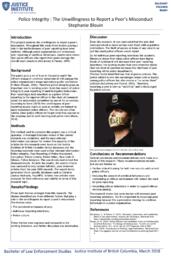 Police integrity: the unwillingness to report misconduct