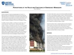 Perceptions of the roles and functions of emergency managers