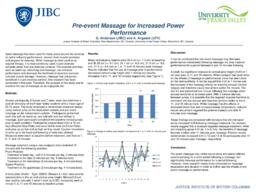 Pre-event massage for increased power performance