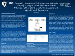 Evaluating the value of reflective journalling in training municipal police recruits in British Columbia to promote successful interactions with mental health consumers