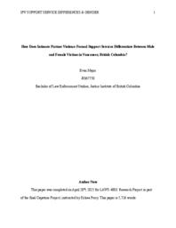 How does intimate partner violence formal support services differentiate between male and female victims in Vancouver, British Columbia? 