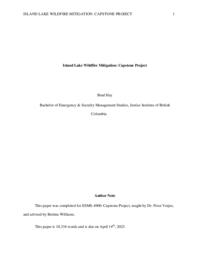 Island lake wildfire mitigation: capstone project