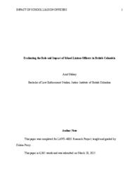 Evaluating the role and impact of school liaison officers in British Columbia