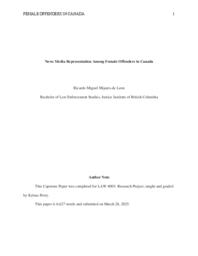 News media representation among female offenders in Canada