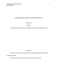 Integrating Indigenous-led recovery in BC wildfire management